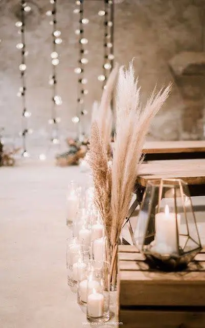 flores secas - decoração de festa com trigo 