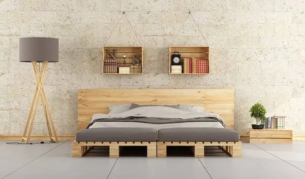 A madeira pode ser utilizada de diferentes formas no quarto
