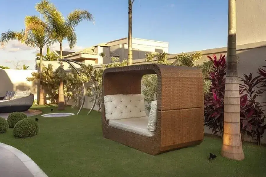 móveis para decoração de jardim residencial moderno Foto Aquiles Nicolas
