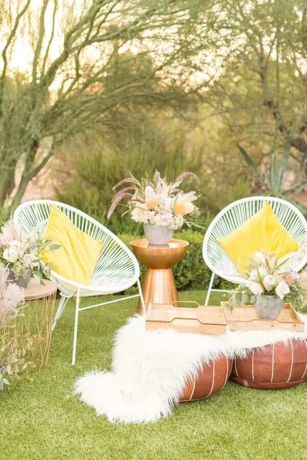 Cadeiras para varandas e jardins estilo acapulco. Fonte: Dilleen Events