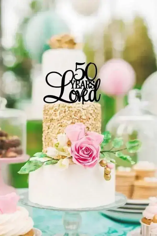 golden wedding anniversary cake Foto Pinterest