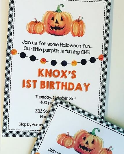 Convite de aniversário infantil halloween