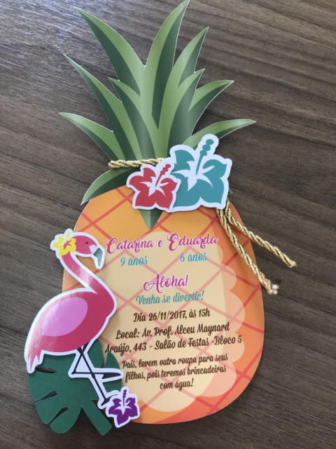 Convite de festa infantil tropical