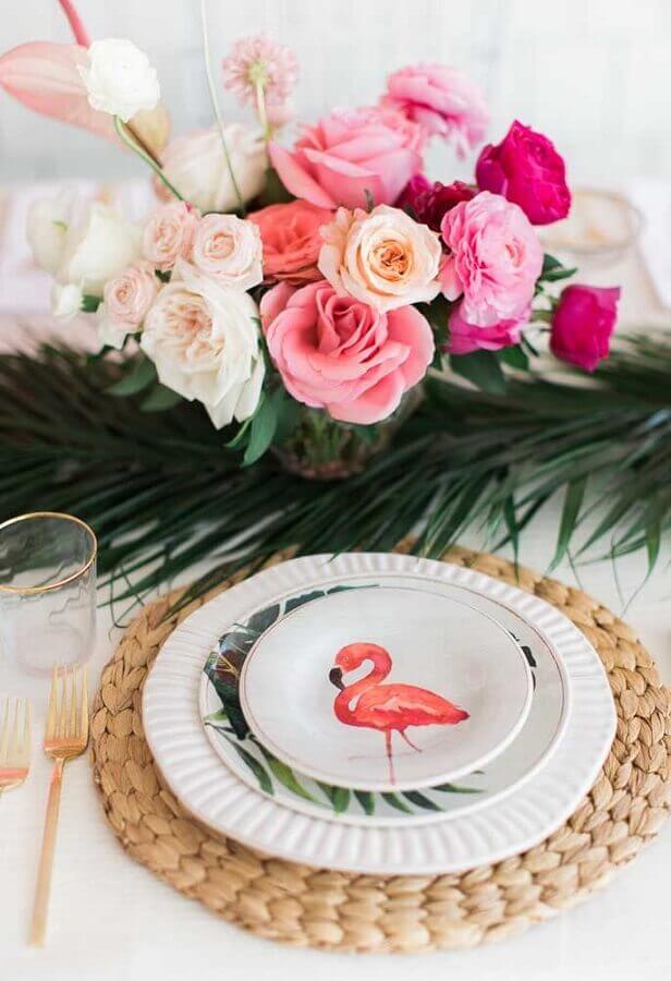 festa do flamingo com prato decorado Foto Webcomunica