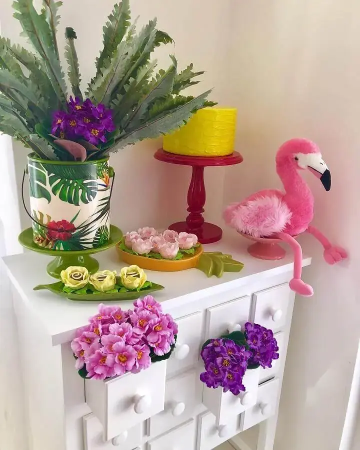 decoration ideas for simple flamingo party Photo Loves Party