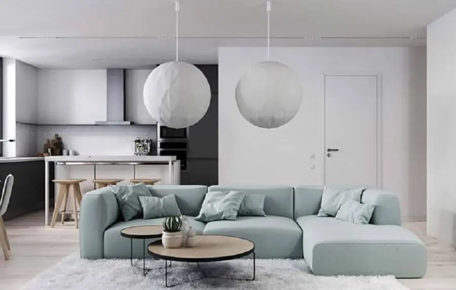 sala moderna decorada com sofá modulável Foto New Decoration Ideas