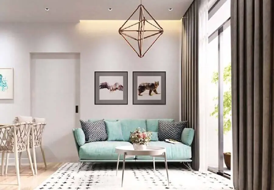 sofá moderno azul claro Foto New Decoration Ideas