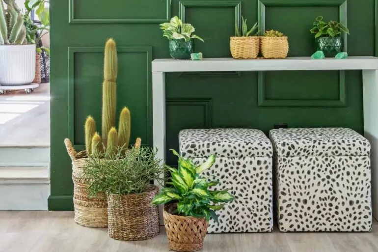 A parede verde traz cor e frescor para a decoração. Fonte: Pinterest