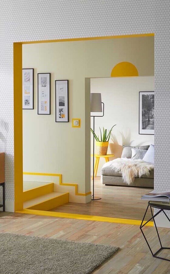 casa decorada com detalhes em tons de amarelo Foto Pinterest