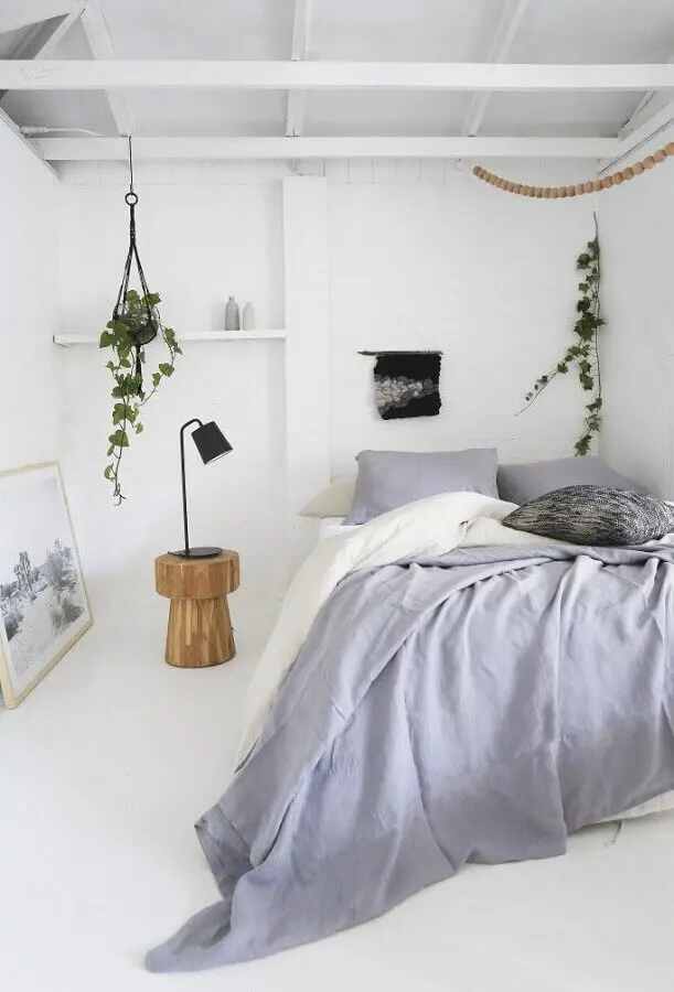 decoração minimalista para quarto branco e cinza Foto Neu dekoration stile