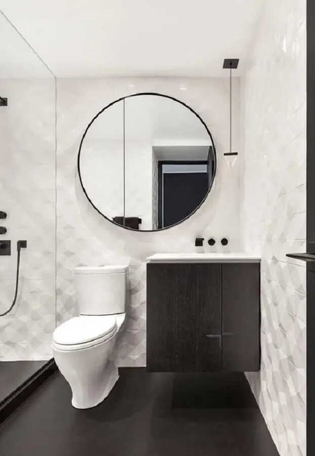 decoração preta e branca para banheiro Foto Pinterest