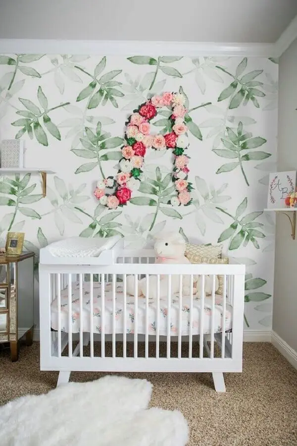 delicado papel de parede para quarto de bebê feminino Foto Pinterest