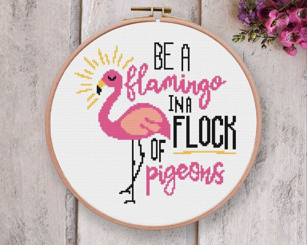 Ponto cruz flamingo
