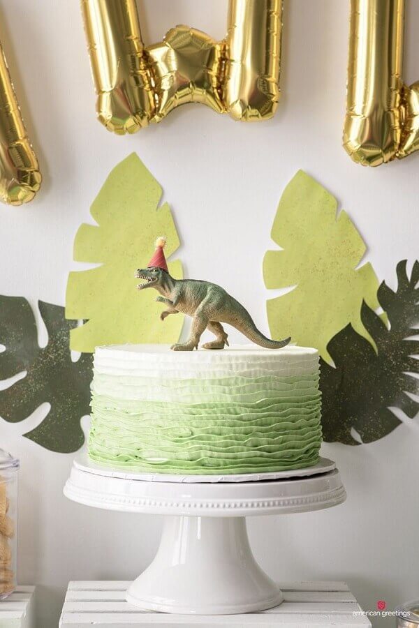 bolo decorado para festa dinossauro simples Foto Pinterest