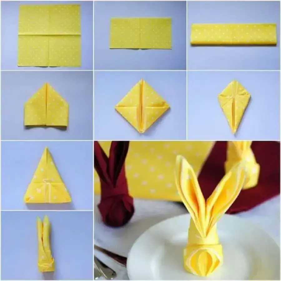 how to fold an Easter table napkin