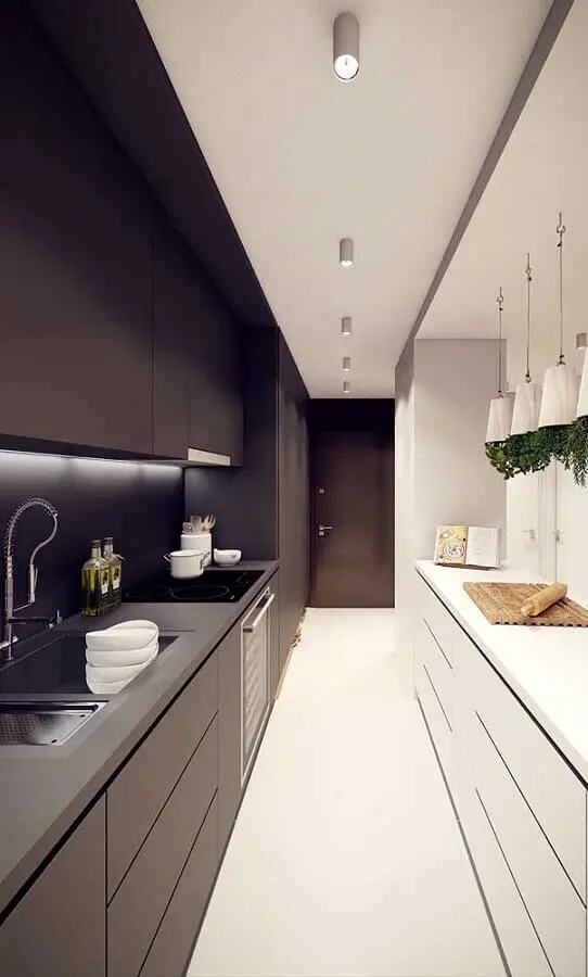 cozinhas modernas para decoração de cozinha planejada preta e branca Foto Pinterest