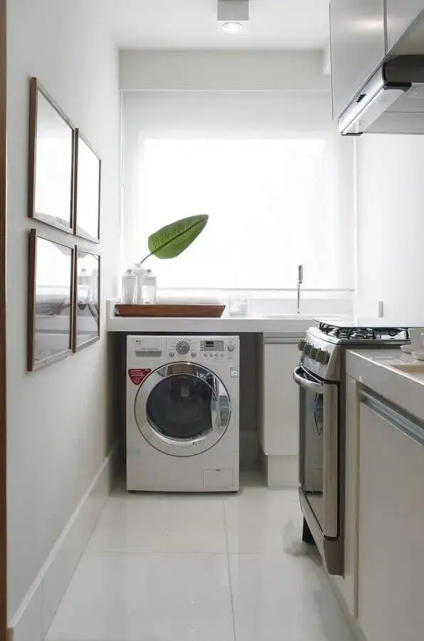 decoração cozinha com lavanderia simples Foto Pinterest