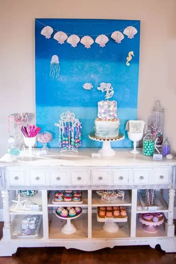 simple mermaid party decoration Foto Papo Glamour