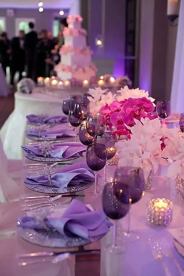 decoração em lilás para cores para festa de casamento Foto Yandex