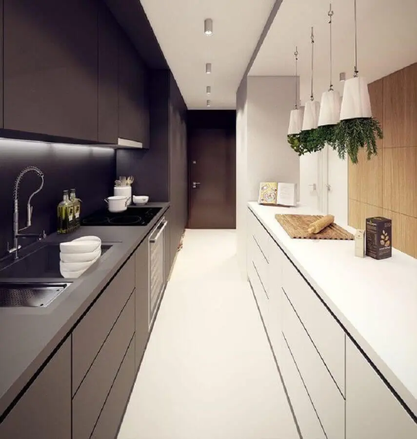 decoração moderna para cozinha preta e branca Foto Dicas Decor