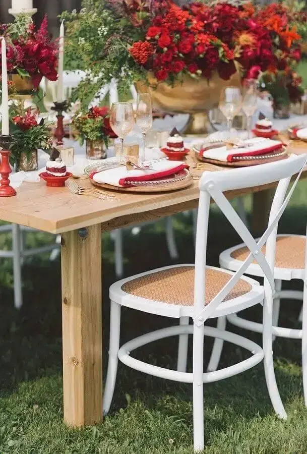 Wedding decoration with details in red Foto Pinterest