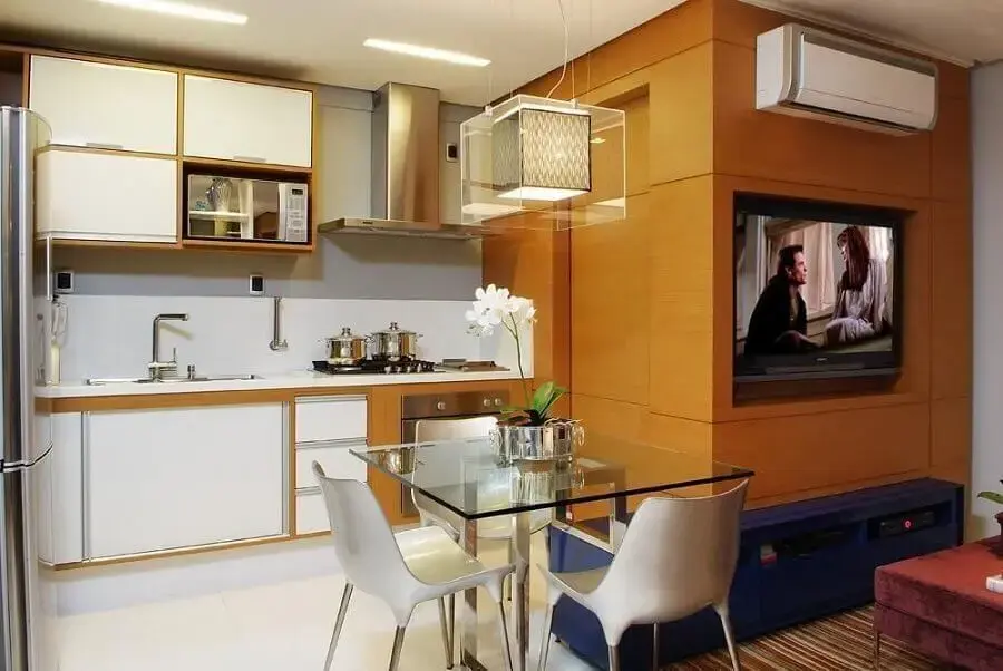 decoração para cozinha compacta com armários planejados Foto 3A do Brasil Arquitetura