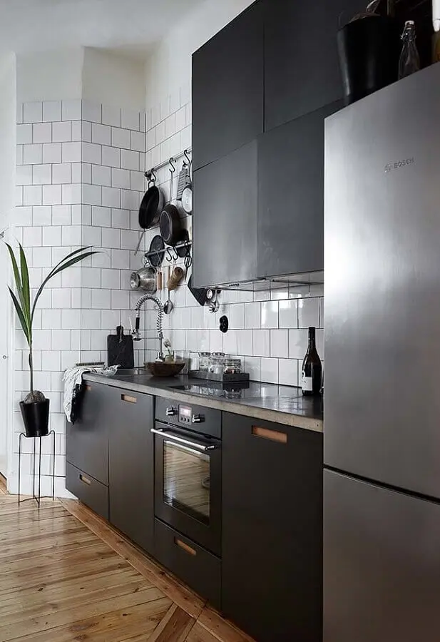 decoração para cozinha preta com subway tile Foto Home Decor Ideas