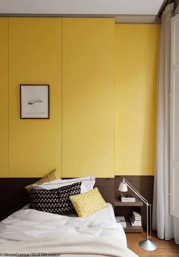 decoração para quarto de casal amarelo Foto Pinterest