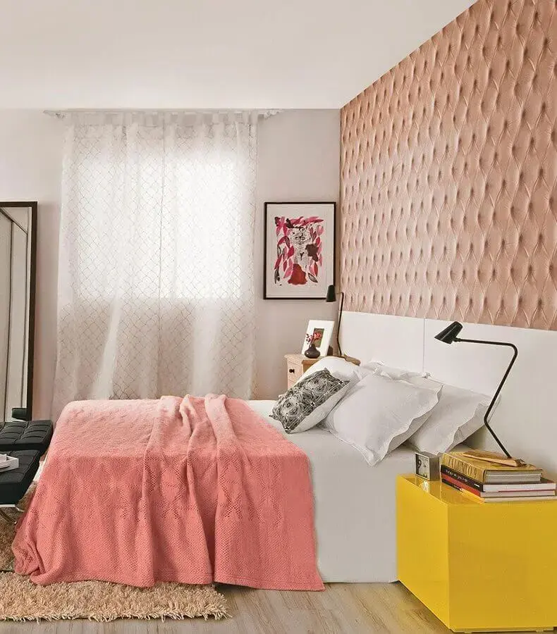 decoração para quarto de menina amarelo e rosa Foto Marques Arq & Design