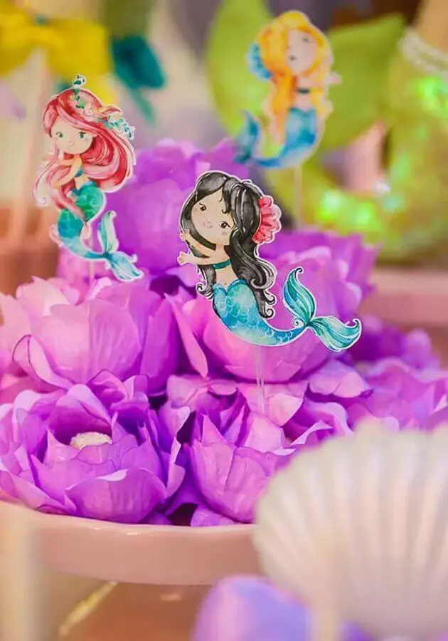 forminhas de doces para decoração de festa sereia Foto Pinterest