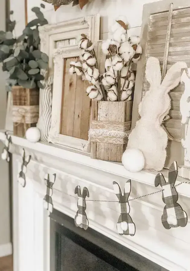 fireplace decorated with Easter decorations Photo Pinterest