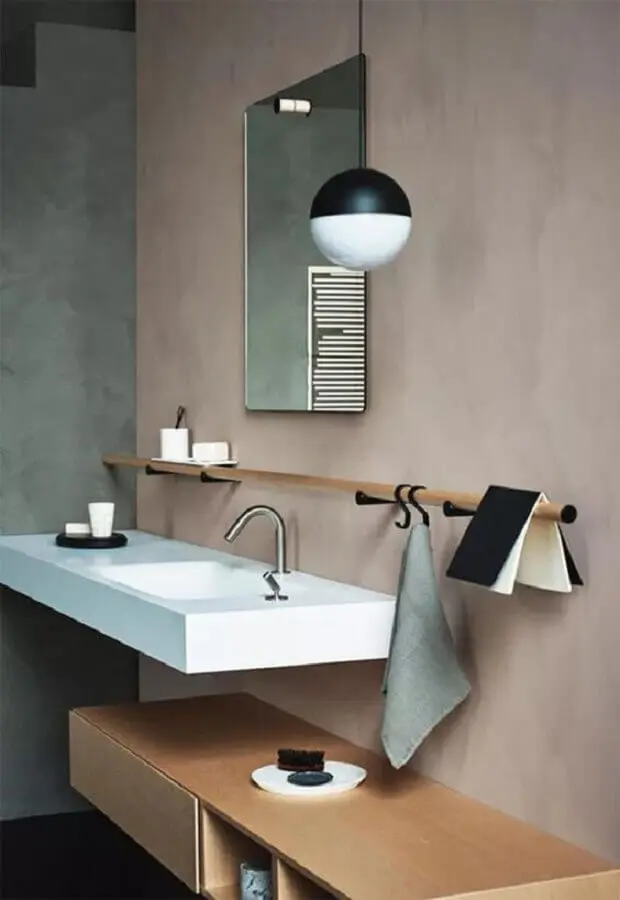 lustre pendente para decoração de banheiro moderno e minimalista Foto Pinterest