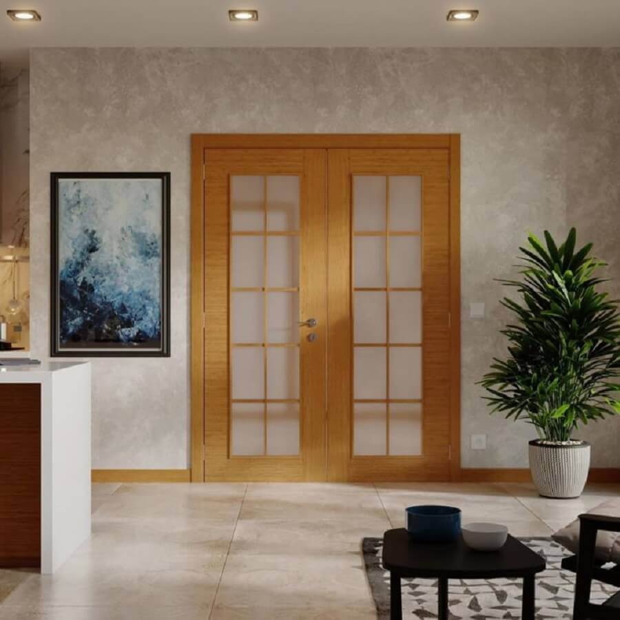 porta de madeira para sala com duas folhas Foto Best Door