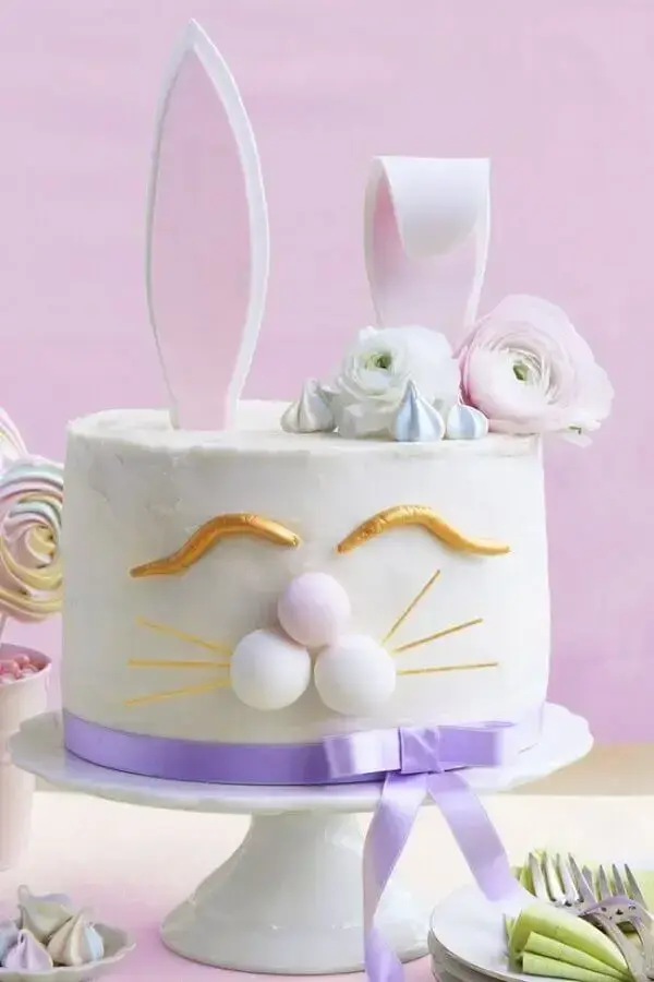 rosto de coelho para decoração de bolo de páscoa Foto Pinterest