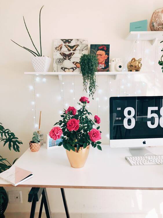 Vaso de flores autoirrigável para decorar seu home office