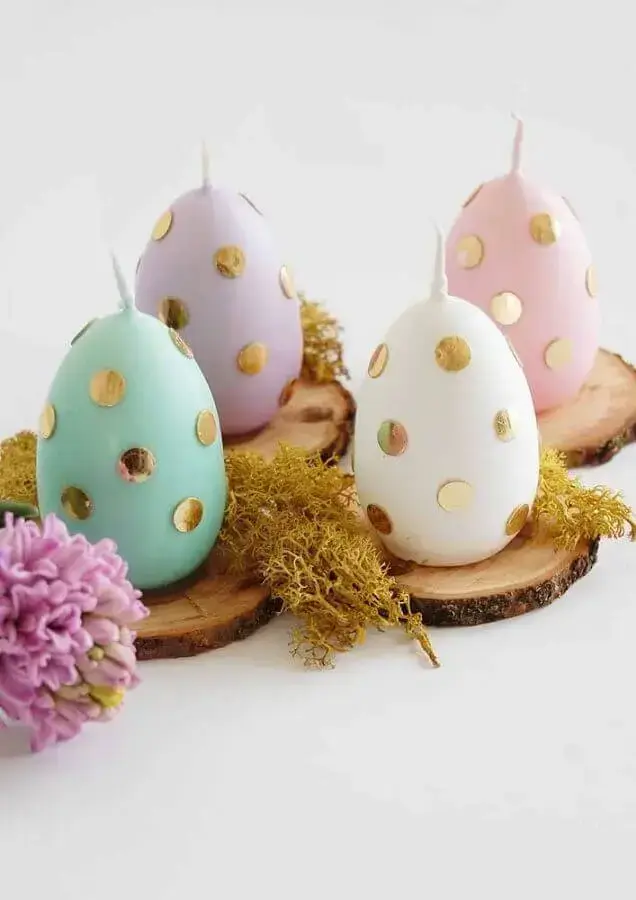 velas em formato de ovos de páscoa para enfeites de páscoa Foto Pinterest