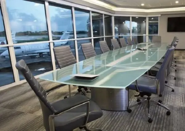 Móveis para escritório mesa vidro com cadeiras