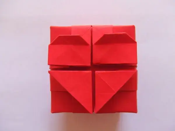 Origami fácil caixa coração
