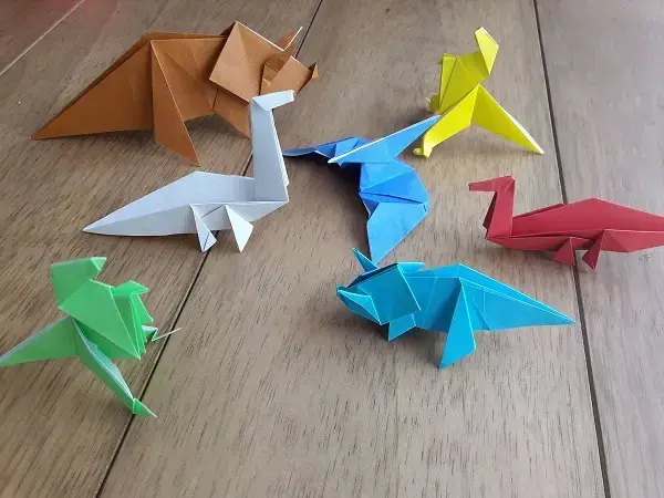 Origami fácil dinossauro