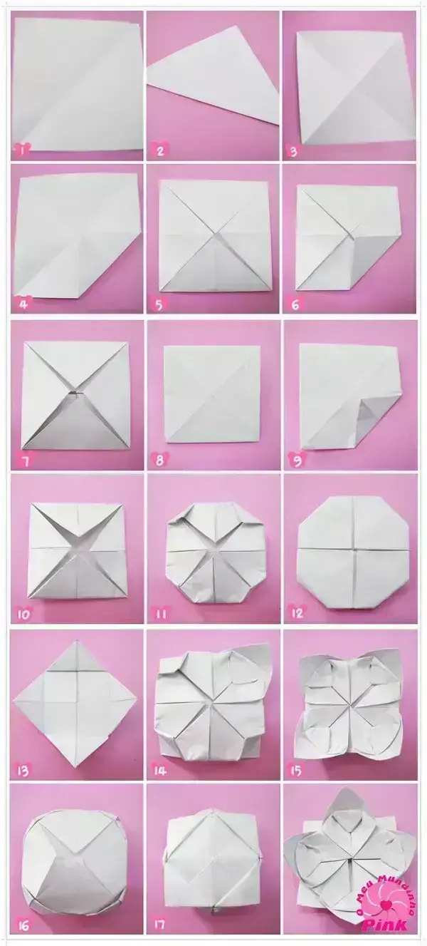 Origami fácil flor de lótus passo a passo