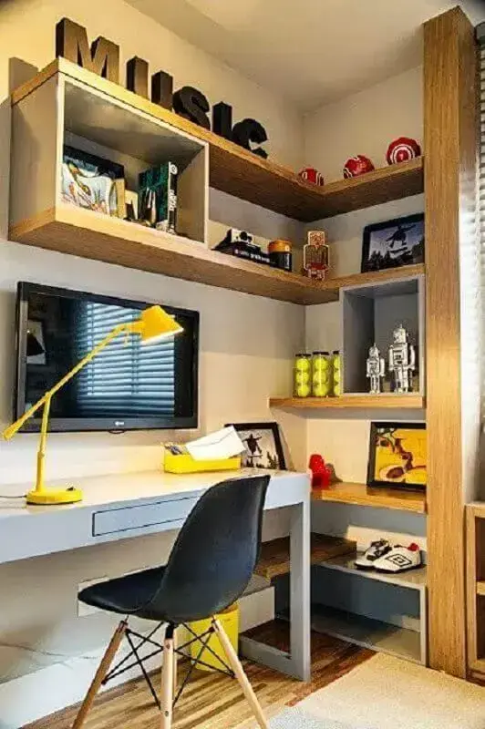 cadeira eames preta para home office Foto Simples Decoração