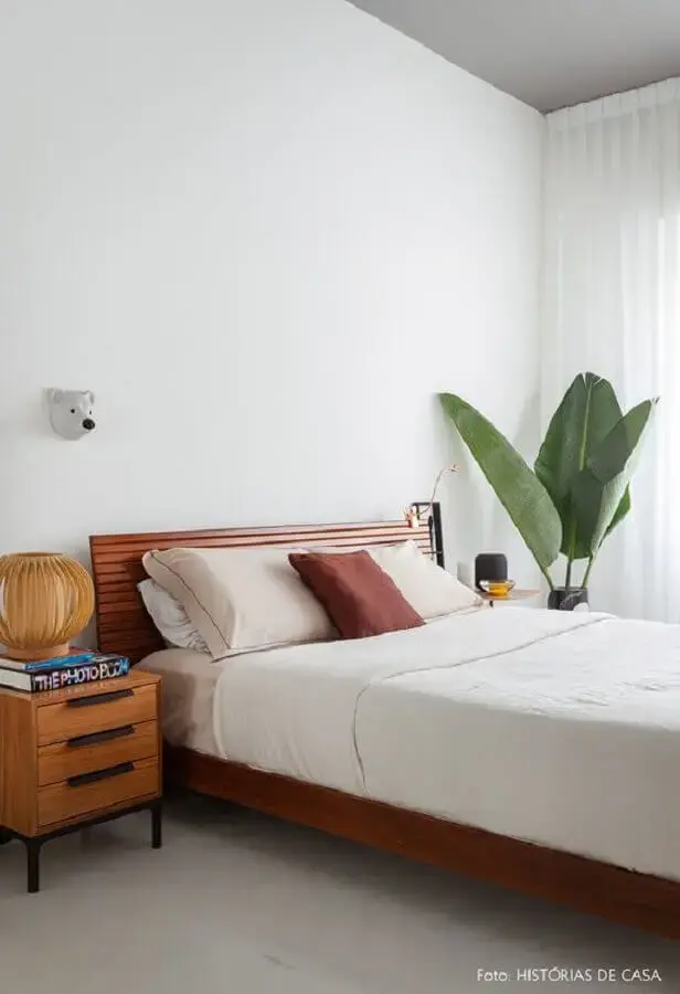 decoração com planta para quarto de casa minimalista Foto Histórias de Casa