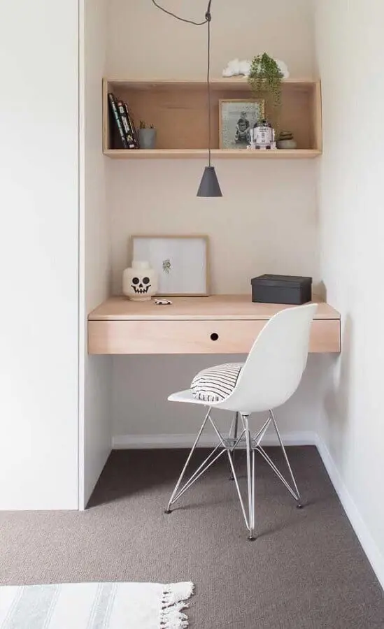 decoração minimalista para cantinho de estudo pequeno Foto Pinterest