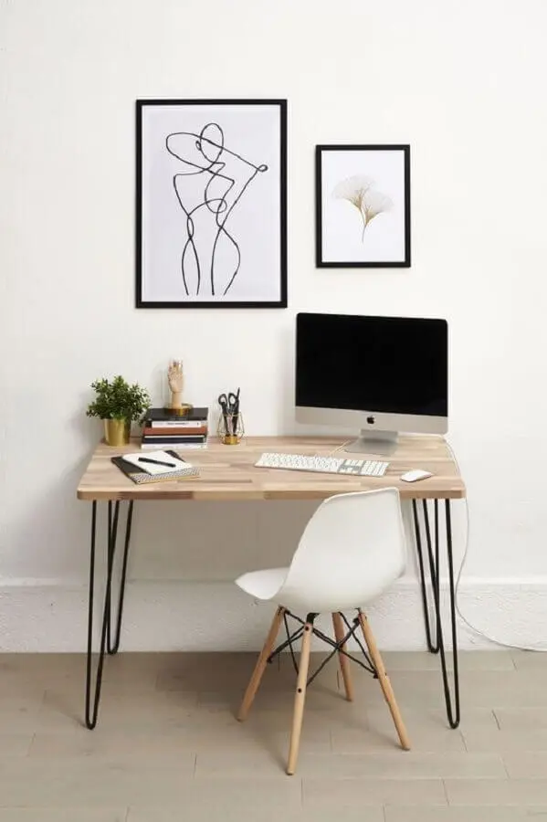 decoração minimalista para escritório em casa pequeno Foto Pinterest
