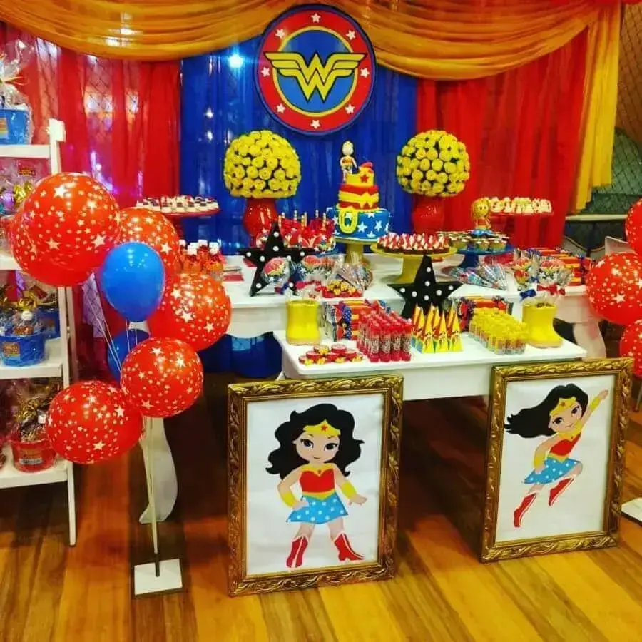 Wonder Woman Party Decoration Photo Party Girls