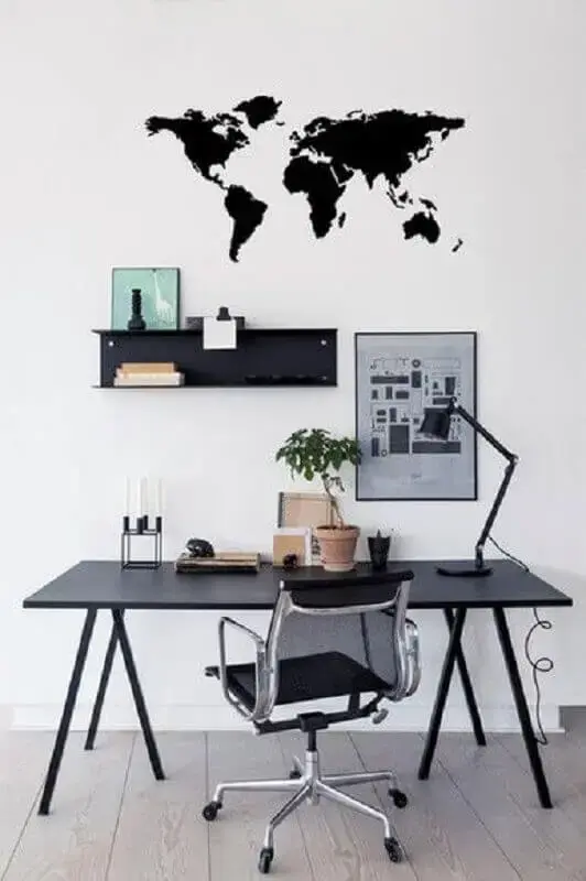 home office com decoração minimalista Foto Pinterest