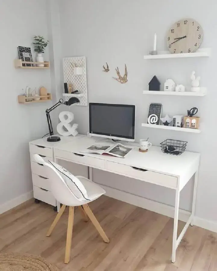 mesa de escritório simples com gaveta Foto Pinterest