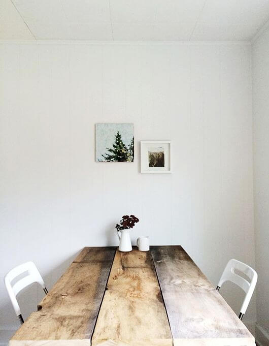 Mesa de madeira rústica para sala de jantar clean