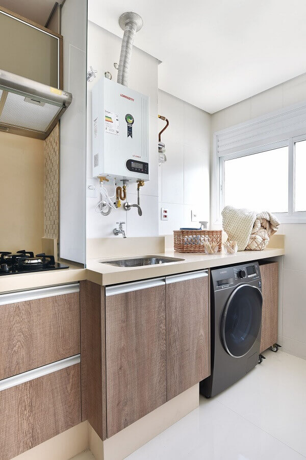 modelos de lavanderia com cozinha planejada Foto Tetriz Arquitetura e Interiores