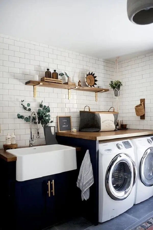 modelos de lavanderia com decoração charmosa Foto Pinterest